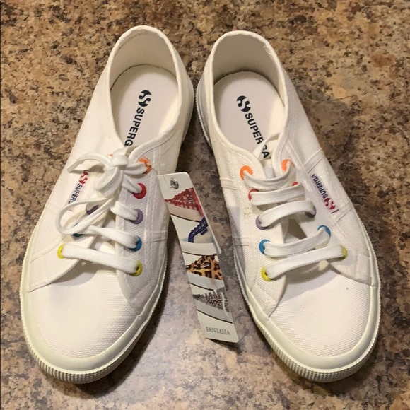 Superga Shoes - NWT Superga white sneakers with multicolor 6